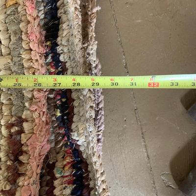 LOT 438: Set of 3 Handcrafted Primitive Braided Oval Rag Rugs