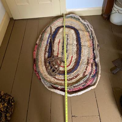 LOT 438: Set of 3 Handcrafted Primitive Braided Oval Rag Rugs