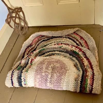 LOT 438: Set of 3 Handcrafted Primitive Braided Oval Rag Rugs