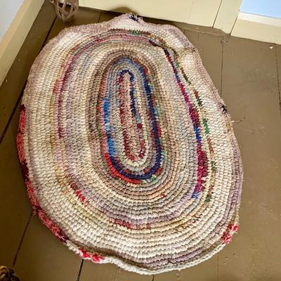 LOT 438: Set of 3 Handcrafted Primitive Braided Oval Rag Rugs