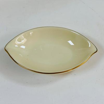 LOT439: Lenox Bud Vase and Small Gold Rimmed Lemon Shaped Nut Bowl, Crystal Compote and More