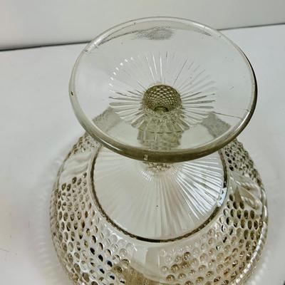 LOT439: Lenox Bud Vase and Small Gold Rimmed Lemon Shaped Nut Bowl, Crystal Compote and More