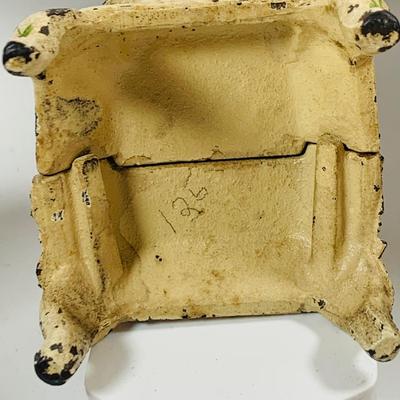 LOT441: Americana Collection Including 2 Cast Iron Miniature Cast Iron Pot Belly Stoves, a Ceramic Spinning Wheel Oil Lamp, Ceramic Owl,...