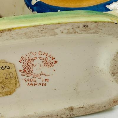 LOT 442: Asian Inspired Collection Including 3 Shiwan Ceramic Fishermen, 2 Beautiful Japanese Silk Landscapes and More