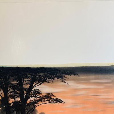 LOT 442: Asian Inspired Collection Including 3 Shiwan Ceramic Fishermen, 2 Beautiful Japanese Silk Landscapes and More