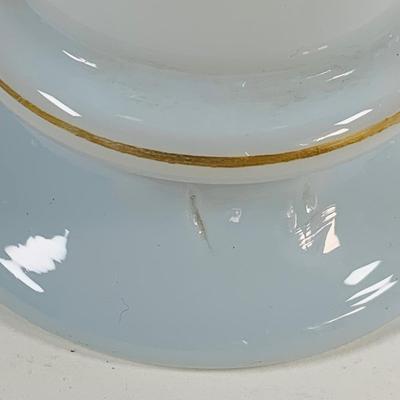 LOT 443: Pilgram Glass Whale, Imperial Glass Covered Candy Dish, Mid Century Small Striped Glass Vases, and More