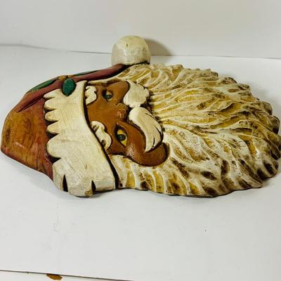 LOT 445: Vintage/Antique Composite Santa Doll, Handcrafted Wood Santa Face and a Vintage Santa Booklet