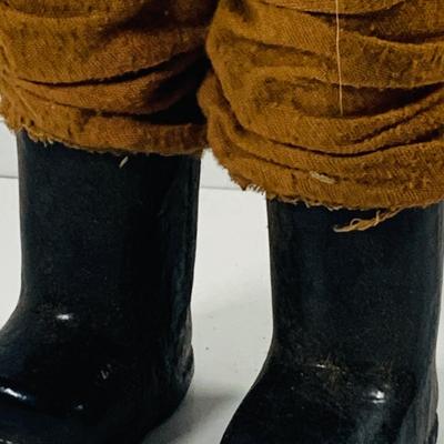 LOT 445: Vintage/Antique Composite Santa Doll, Handcrafted Wood Santa Face and a Vintage Santa Booklet