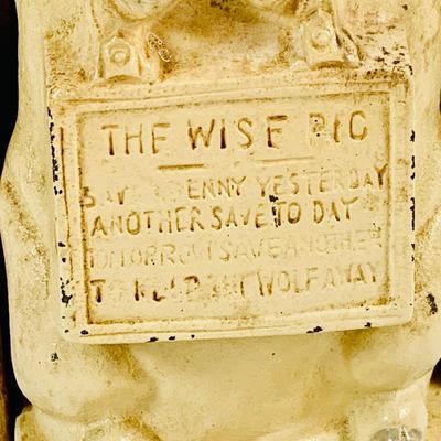 LOT446: Vintage Thrifty the Pig Cast Iron Piggy Bank with Original Box