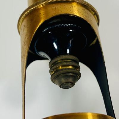 LOT 447: Vintage Brass Three Power French Compound Miroscope Made by the Perry Mason Company