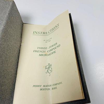 LOT 447: Vintage Brass Three Power French Compound Miroscope Made by the Perry Mason Company