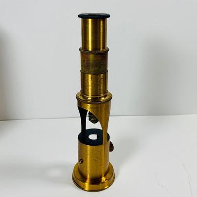 LOT 447: Vintage Brass Three Power French Compound Miroscope Made by the Perry Mason Company