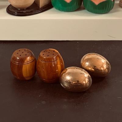 LOT451: Large Collection of Vintage Salt and Pepper Shakers Most with Cork Stoppers Including the Kool Cigarettes Penguin Shakers and More