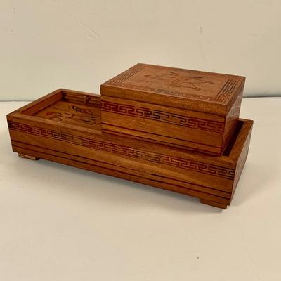 LOT 452: Beautiful Collection of Cloths and Collectables from Japan Including Wood Shoes, Fan, Rare Mechaincal Wooden Cigarette Roll Top...