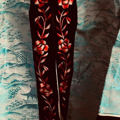 LOT 452: Beautiful Collection of Cloths and Collectables from Japan Including Wood Shoes, Fan, Rare Mechaincal Wooden Cigarette Roll Top...