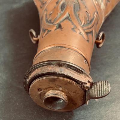 LOT 453: Antique Copper Powder Flask