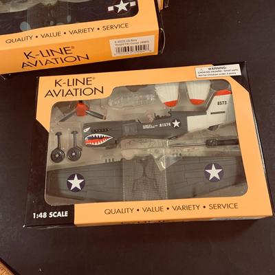 LOT 454: K-line Aviation Model Airplanes 1:48 Scale - Army Air Corps p40 Fighter Plane, Us Navy Vought F4U Corsair (WWII) and Army Air...