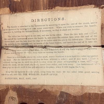 LOT 457: Antique "The Gem" Roller Organ