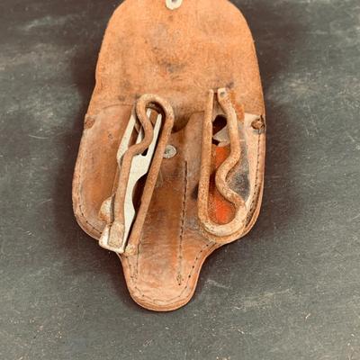 LOT 458: Collection of Vintage Canteens and 3 Ideal Pure Aluminum Pots/Containers and a Boy Scout Fork and Knife Case