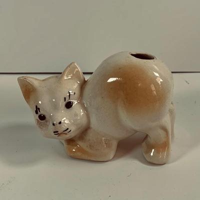 LOT461: Unique Dog Shaped Whistle and 2 Dog Figurines by Ucagco Japan and a Cat Ink Well by Tevvy