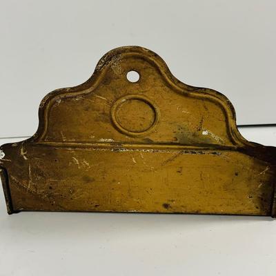 LOT462: Antique Bronze Ink Well Tray and Tin Comb and Brush Tray/ Holder