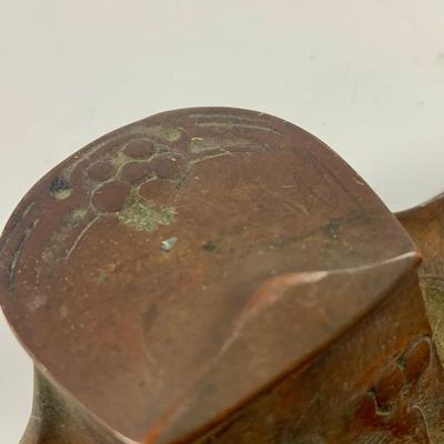 LOT462: Antique Bronze Ink Well Tray and Tin Comb and Brush Tray/ Holder