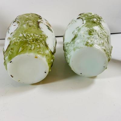 LOT463: Victorian Collection Including 2 Milk Glass Painted Bottles with One Stopper, 2 Cameo Creations and a Ornate Gold and Floral...