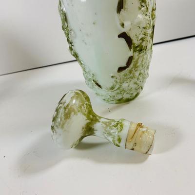 LOT463: Victorian Collection Including 2 Milk Glass Painted Bottles with One Stopper, 2 Cameo Creations and a Ornate Gold and Floral...