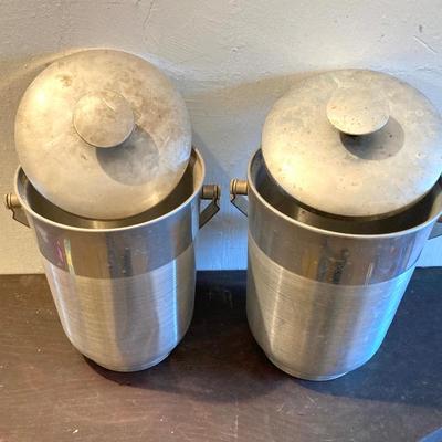 LOT 464: Vintage Celebration / Entertaining Collection - Roly Poly Ombre Glasses, Aluminum Ice Buckets, Pitcher, Party Kit Puerto Rican...