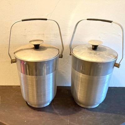 LOT 464: Vintage Celebration / Entertaining Collection - Roly Poly Ombre Glasses, Aluminum Ice Buckets, Pitcher, Party Kit Puerto Rican...