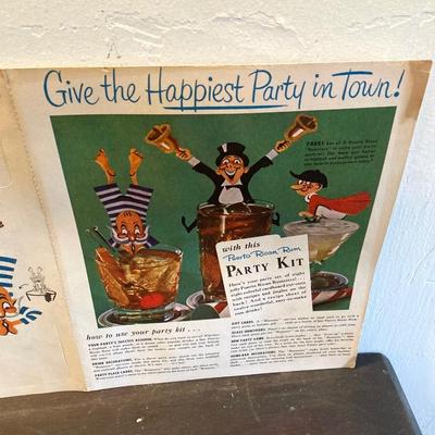 LOT 464: Vintage Celebration / Entertaining Collection - Roly Poly Ombre Glasses, Aluminum Ice Buckets, Pitcher, Party Kit Puerto Rican...