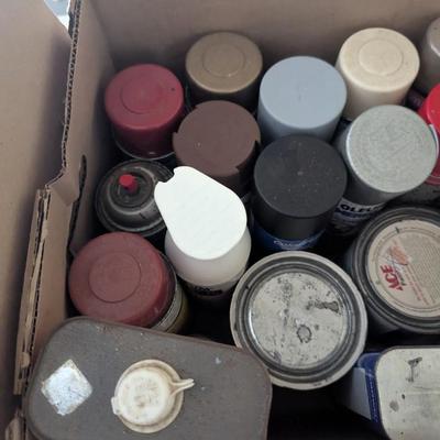 Assortment Of Spray Cans Paint Thinner Box 6 (G)