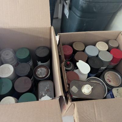 Assortment Of Spray Cans Paint Thinner Box 6 (G)