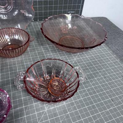 Large Collection of PINK Depression Glass