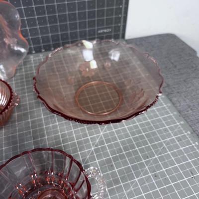 Large Collection of PINK Depression Glass