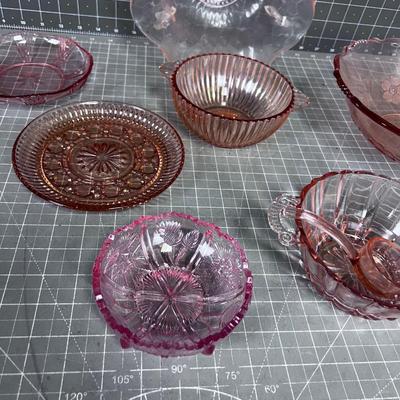 Large Collection of PINK Depression Glass