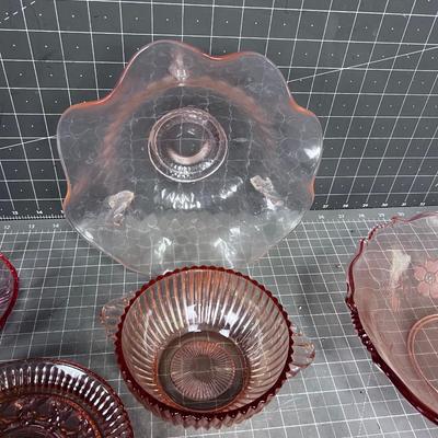 Large Collection of PINK Depression Glass