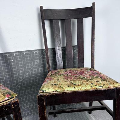 2 Old Oak Antique Side Chairs