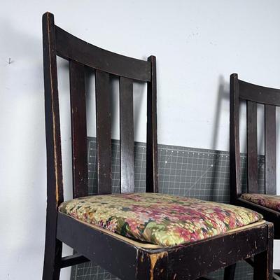 2 Old Oak Antique Side Chairs
