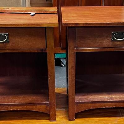 Pair of Night Stands Shaker Style Cherry Color
