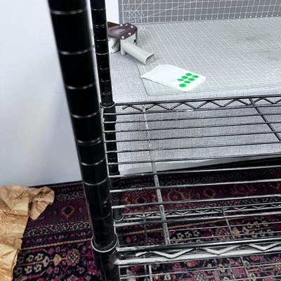 Bakers Rack With 4 Shelves on Wheels Short Black Rack 