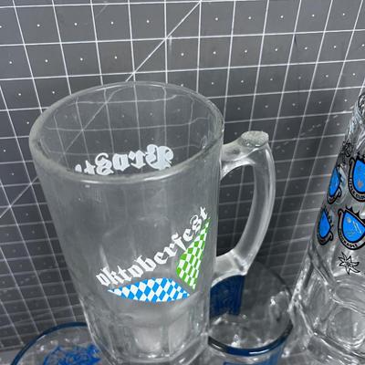 (5) Octoberfest Huge Glass Beer Mugs from SNOW BIRD