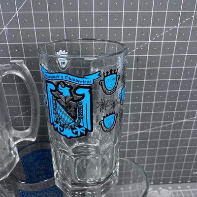 (5) Octoberfest Huge Glass Beer Mugs from SNOW BIRD