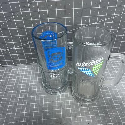 (5) Octoberfest Huge Glass Beer Mugs from SNOW BIRD
