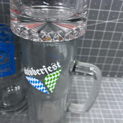 (5) Octoberfest Huge Glass Beer Mugs from SNOW BIRD