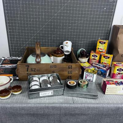 Tea and More Tea,  Teapot and Creamer Cup included. 