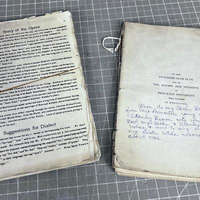 Princeton GLEE Club Hymn Book, Early 1900's 