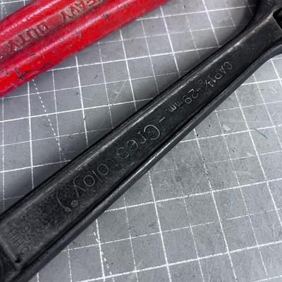 Pipe Wrench and a Crescent Wrench 