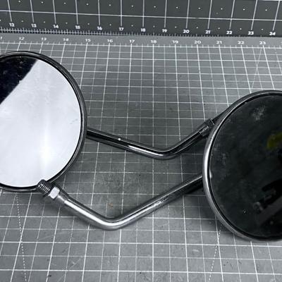 2 Mirrors For Motorcycle Vintage 1970's 