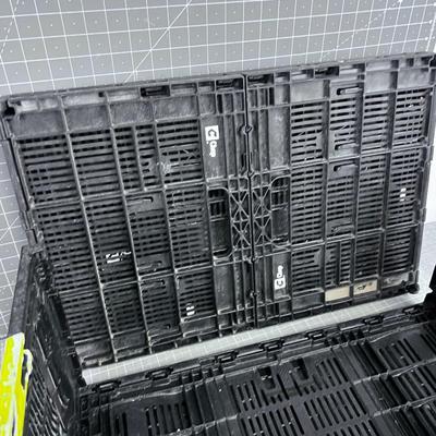 2 Black Folding Crates. 
